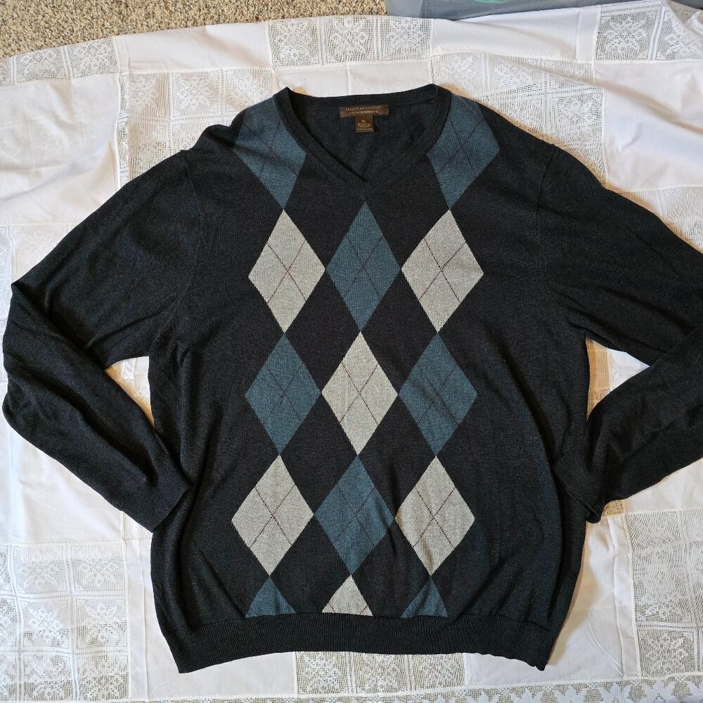 Sebastian Cooper Cotton Cashmere Blend Gray Men’s Sweater XL